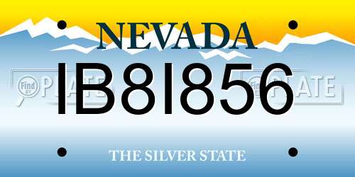 IB8I856 Nevada License Plate
