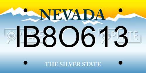 IB8O613 Nevada License Plate