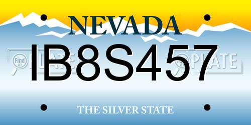 IB8S457 Nevada License Plate
