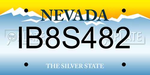IB8S482 Nevada License Plate