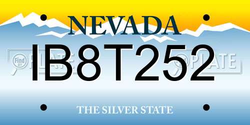 IB8T252 Nevada License Plate