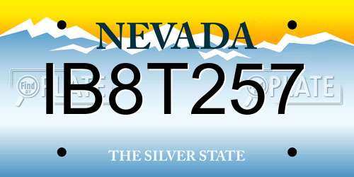 IB8T257 Nevada License Plate