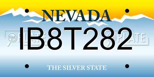 IB8T282 Nevada License Plate