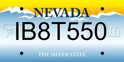 IB8T550 Nevada License Plate