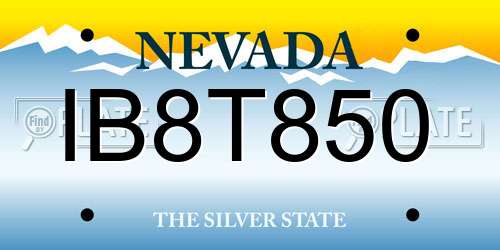 IB8T850 Nevada License Plate