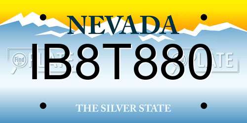 IB8T880 Nevada License Plate