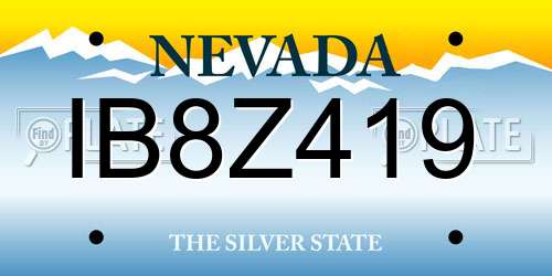 IB8Z419 Nevada License Plate