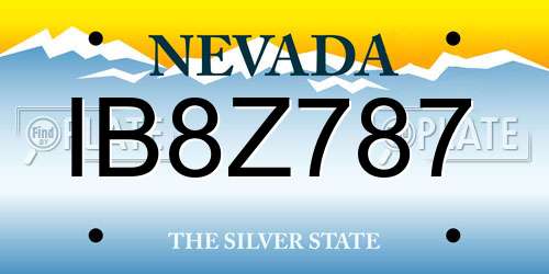IB8Z787 Nevada License Plate
