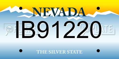 IB91220 Nevada License Plate