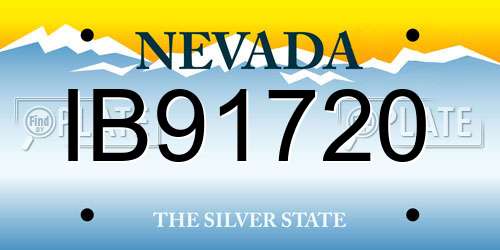IB91720 Nevada License Plate