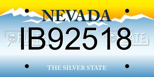 IB92518 Nevada License Plate