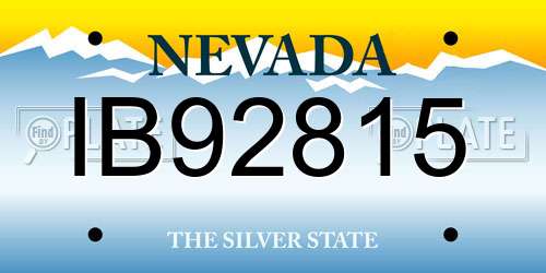 IB92815 Nevada License Plate