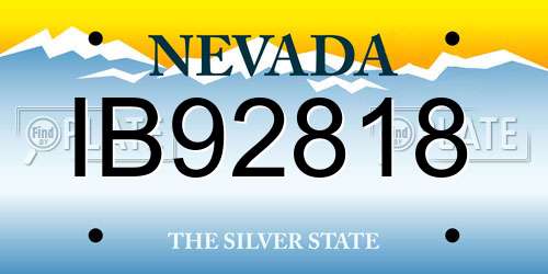 IB92818 Nevada License Plate