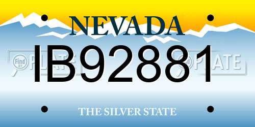 IB92881 Nevada License Plate
