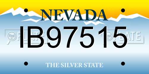 IB97515 Nevada License Plate