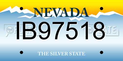 IB97518 Nevada License Plate