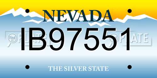 IB97551 Nevada License Plate