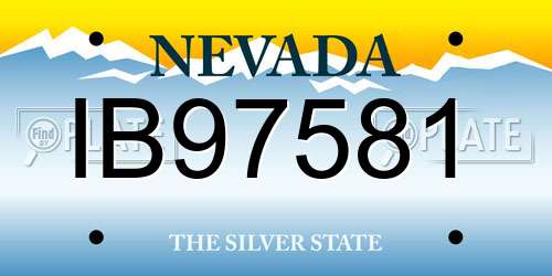 IB97581 Nevada License Plate