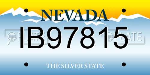 IB97815 Nevada License Plate