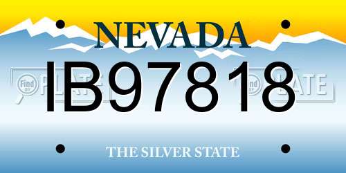 IB97818 Nevada License Plate
