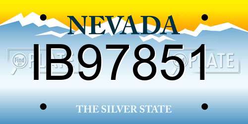 IB97851 Nevada License Plate