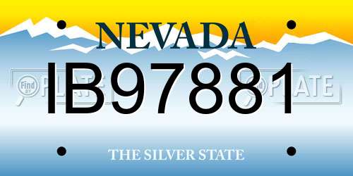 IB97881 Nevada License Plate