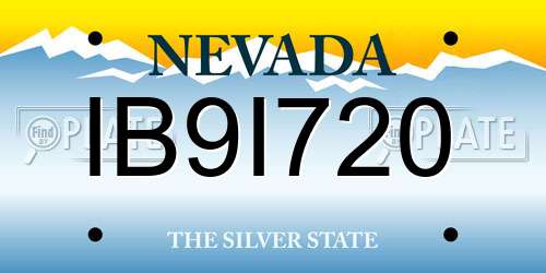 IB9I720 Nevada License Plate
