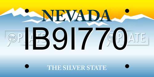 IB9I770 Nevada License Plate