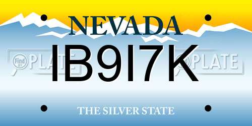 IB9I7K Nevada License Plate