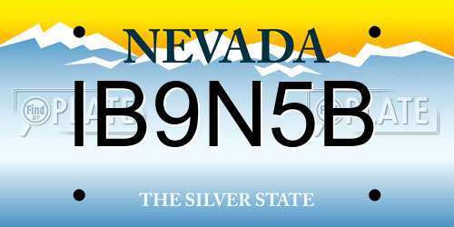 IB9N5B Nevada License Plate