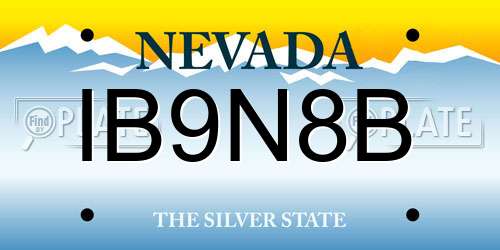 IB9N8B Nevada License Plate