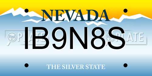 IB9N8S Nevada License Plate