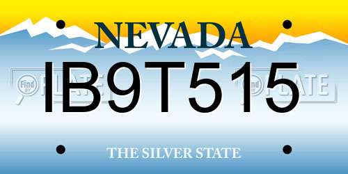 IB9T515 Nevada License Plate