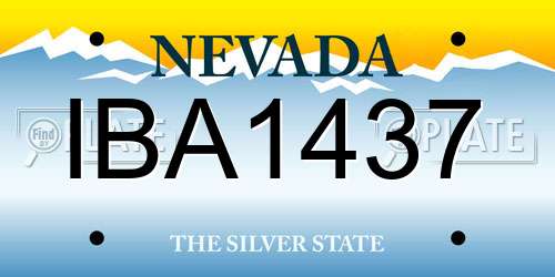 IBA1437 Nevada License Plate