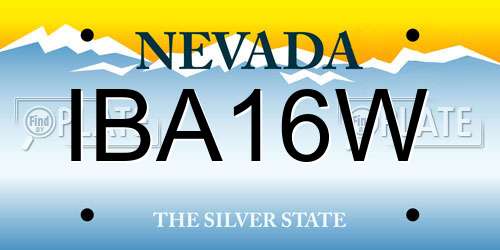 IBA16W Nevada License Plate