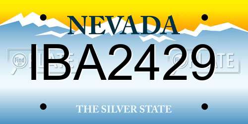 IBA2429 Nevada License Plate