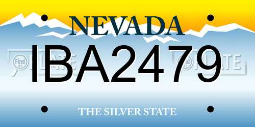 IBA2479 Nevada License Plate
