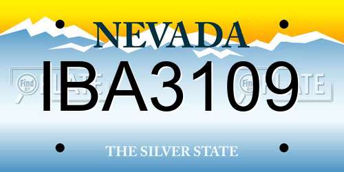 IBA3109 Nevada License Plate