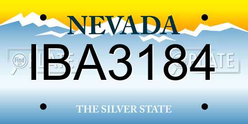 IBA3184 Nevada License Plate