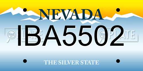 IBA5502 Nevada License Plate