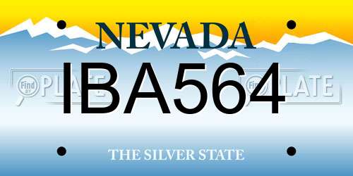 IBA564 Nevada License Plate