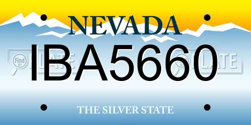 IBA5660 Nevada License Plate
