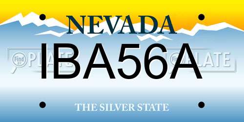 IBA56A Nevada License Plate