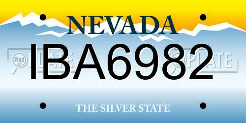 IBA6982 Nevada License Plate