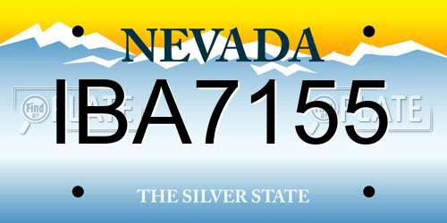 IBA7155 Nevada License Plate