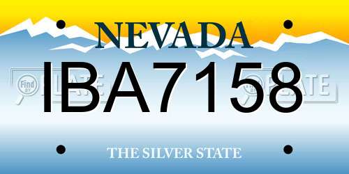 IBA7158 Nevada License Plate