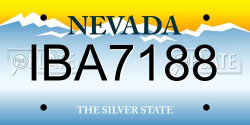 IBA7188 Nevada License Plate