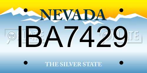 IBA7429 Nevada License Plate