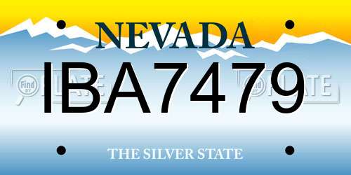 IBA7479 Nevada License Plate