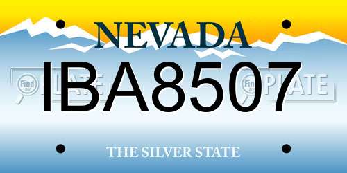 IBA8507 Nevada License Plate